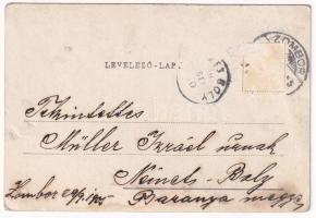 1905 Grab der Patriarchen - Héber nyelvű felirat, Müller Izráel németbólyi zsidó úrnak küldött levél...