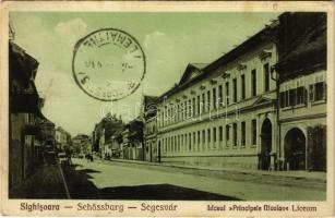 1930 Segesvár, Schässburg, Sighisoara; Liceul Principele Nicolae / Líceum. Vándory Ferenc kiadása / grammar school (fl)