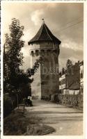 Nagyszeben, Hermannstadt, Sibiu; Turnul postavarilor / Tuchmacherturm / torony / street view, tower. Foto orig. E. Fischer 1939.