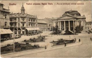 Nagyvárad, Oradea; Teatrul orasenesc Regina Maria / Mária királyné városi színház, Palace szálloda / theatre, hotel (EB)