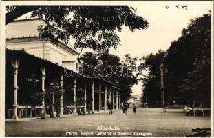 Gyulafehérvár, Alba Iulia; Parcul Regele Carol II si Teatrul Caragiale / park és színház / park, theatre (EK)