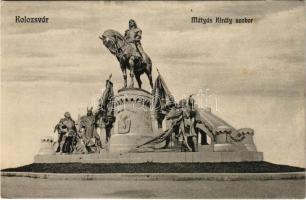 1912 Kolozsvár, Cluj; Mátyás király szobor. Lehota Anna kiadása / statue, monument (EK)