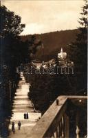 Borszék, Borsec; látkép, sétány, Római katolikus templom / spa, general view, promenade, Catholic church. Georg Heiter photo