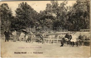 1921 Buziásfürdő, Baile Buzias; Park részlet. Heksch Manó kiadása / spa, park (EK)