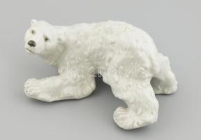 Jelzés nélkül: Jegesmedve, porcelán, tűzrepedésekkel, 21x16x11 cm