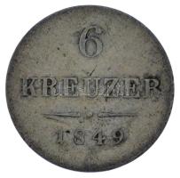 Ausztria 1849C 6kr Ag T:VF patina 
Austria 1849C 6 Kreuzer Ag C:VF patina 
Krause KM#2200