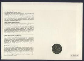 Guernsey 1990. 50P érmés borítékon elsőnapi bélyegzős bélyegcsíkkal, hátoldali ismertetővel T:BU