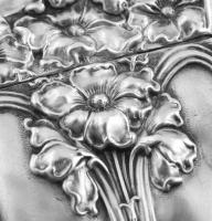 Ezüst (Ag) szecessziós gyufatartó, jelzett, javított, kis horpadással, 7x4cm, nettó: 24,2 g