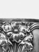 Ezüst (Ag) szecessziós gyufatartó, jelzett, javított, kis horpadással, 7x4cm, nettó: 24,2 g