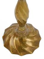 Réz gyertyatartó, csavart formájú, m: 19 cm
