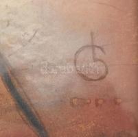 GL jelzéssel: Utca. Vegyes technika, karton, üvegezett keretben, 50x39 cm