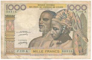 Nyugat Afrikai Államok / Elefántcsontpart DN (1977.) 1000Fr T:F fo. Western African States / Ivory Coast ND (1977.) 1000 Francs C:F spotted Krause P#103A