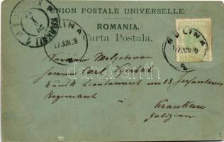 1899 (Vorläufer) Sulina, Palatul Comisiunei Europeene, Portul vedere pariala, Ateliere Mecanice / po...