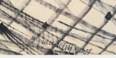 Régi asztali képkeret, üveg, réz. 18x12 cm