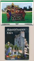 5 db modern képeslap sorozat és füzet / 5 modern postcard booklets and series: Hundertwasserhaus, Ca...