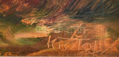 Krisztof György (?- ): Balaton. Olaj, farost, jelezve jobbra lent, hátoldalán autográf felirattal, f...