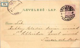 1898 (Vorläufer) Balassagyarmat, látkép, Városháza, Polgári iskola, Honvéd kaszárnya, Vármegyeháza, ...