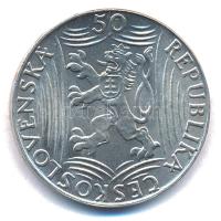 Csehszlovákia 1949. 50K Ag "Sztálin" T:AU Czechoslovakia 1949. 50 Korun Ag "Stalin&qu...