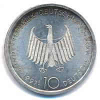 Németország 1997. 10M Ag "Diesel Motor Centenárium" T:AU,XF patina 
Germany 1997. 10 Mark...