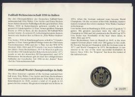Niue 1990. 5$ "Labdarúgó VB" érmés borítékon teljes bélyegsorral, elsőnapi bélyegzővel, há...