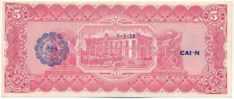 Mexikó / Forradalom / Chihuahua 1915. 5P hátoldalán fekte felülbélyegzés T:AU Mexico / Revolution / ...