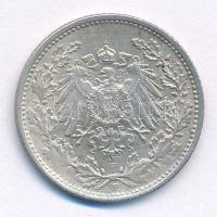 Német Birodalom 1918F 1/2M Ag T:2- 
German Empire 1918F 1/2 Mark Ag C:VF
Krause KM#17
