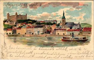 1899 (Vorläufer) Pozsony, Pressburg, Bratislava; vár / castle. Kunstanstalt Kosmos litho s: Geiger R.