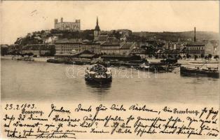 1903 Pozsony, Pressburg, Bratislava; vár. Verlag Bediene dich allein / castle (EK)
