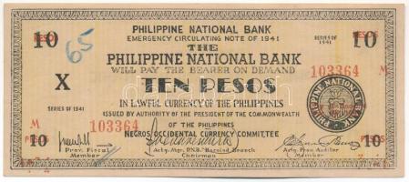 Fülöp-szigetek / Iloilo 1941. 10P T:F Philippines / Iloilo 1941. 10 Pesos C:F Krause P#S309a