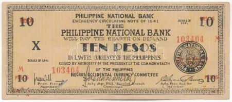 Fülöp-szigetek / Iloilo 1941. 10P T:F Philippines / Iloilo 1941. 10 Pesos C:F Krause P#S309a
