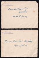 1935 Mozdony nagy téli hóban a Zánka, Köveskál, Alsóörs vonalon, 2 db hátoldalán pecséttel jelzett é...