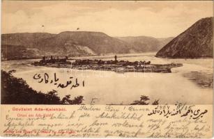 1904 Ada Kaleh, Török sziget Orsova alatt. Hairy és Ahmed kiadása / Turkish island (EK)