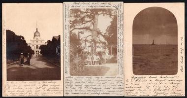 cca 1907-1910 Port Said, Egyiptom, 9 db fotólap, Losoncra postázva, részben törésnyomokkal és kissé ...