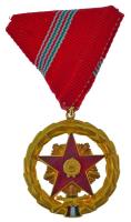 1957. Kiváló Szolgálatért Érdemérem aranyozott, zománcozott kitüntetés T:AU  Hungary 1957. Distinguished Service Medal gilt, enamelled decoration with ribbon C:AU  NMK 614.