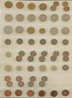 Vegyes, nagyrészt külföldi érmetétel (~307db) 11db berakólapon egy nagy alakú műbőr mappában, közte ...