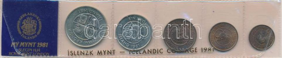 Izland 1981. 5a-5K (5xklf) forgalmi sor fólia tokban T:1,1-
Iceland 1981. 5 Aurar - 5 Krona (5xdiff...