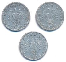 Német Harmadik Birodalom 1939-1940. 50pf Al (3xklf) T:VF patina, karc
German Third Reich 1939-1940....