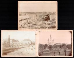 cca 1895-1900 Óbecse, össz. 13 db keményhátú fénykép, többségében a Ferenc-csatorna (Duna-Tisza-Duna...