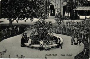 1912 Buziásfürdő, Baile Buzias; Park részlet. Heksch Manó kiadása / spa, park