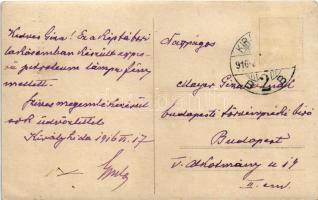1916 Királyhida, Bruckújfalu, Bruck-Újfalu, Bruckneudorf; Osztrák-magyar katona az asztalnál / WWI A...