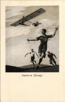 Szárnyra ifjúság! Cserkészek vitorlázó repülőgéppel. Kanitz C. és fiai / Hungarian boy scouts with glider