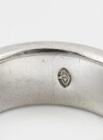 Ezüst (Ag) gyűrű, kristállyal ékítve, jelzett, m: 58, bruttó: 6,5g