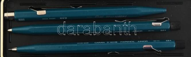 Iró szett.
Zöld, Caran D'ache márkájú Swiss Made 2 db Fixpencil Junior metal 884, töltött graf...