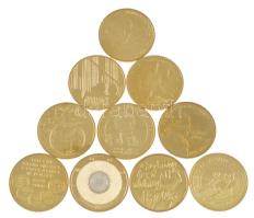 Lengyelország 2000-2009. 2Zl Cu-Zn-Al forgalmi emlékérmék, vegyes témákban (10xklf) T:AU,XF  Poland 2000-2009. 2 Złote Cu-Zn-Al commemorative coins with various themes (10xdiff) C:AU,XF