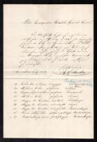 1889 Besztercebánya, kézzel írt dokumentum