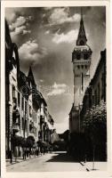 Marosvásárhely, Targu Mures; Ferenc József út, városháza / street, town hall