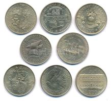 Olaszország 1981-1999. 200L (9xklf) forgalmi emlékpénzek T:AU,XF Italy 1981-1999. 200 Lire (9xdiff) circulating commemorative coins C:AU,XF