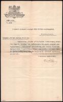 1915 Bp., Dr. Gerlóczy Géza orvos háborús katonai szolgálat alóli felmentési papírja