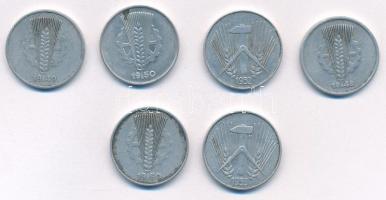 NDK 1948-1953. 10pf Al (6xklf, közte 1950E) T:XF,VF
GDR 1948-1953. 10 Pfennig Al (6xdiff, within 19...