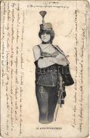 1901 Az asszonyregement / Hungarian female soldier (gyűrődések / creases)